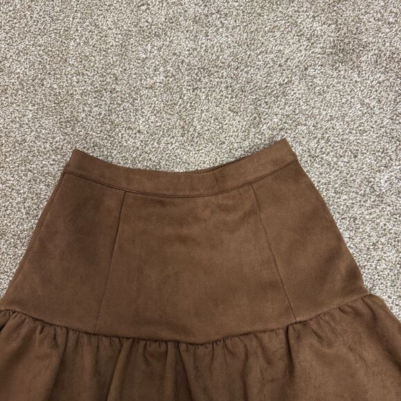 Janie And Jack The Sueded Skirt Girls Size 12 Potting Soil Ruffle Pull On Mini - Picture 3 of 7